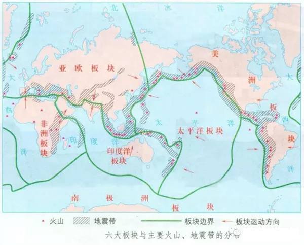 六大地块与火山地动散布图