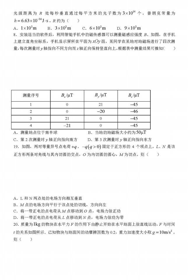 2022年天下乙卷高考理科综合试卷