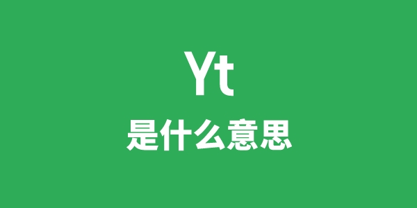 Yt是甚么意义