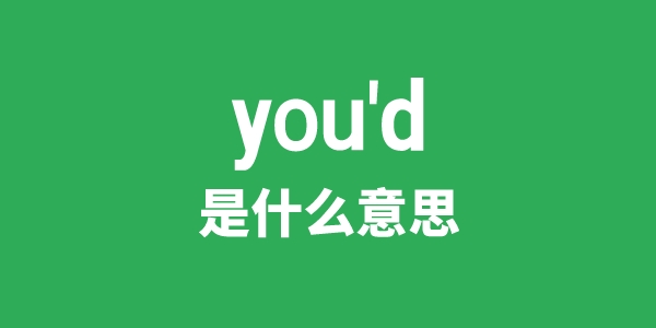 you'd是甚么意义