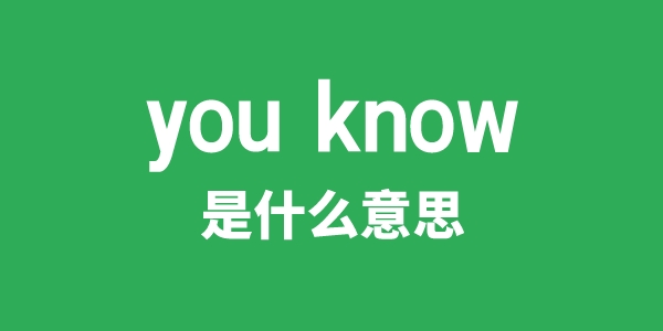 you know是甚么意义