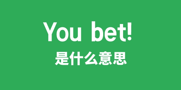 You bet!是甚么意义
