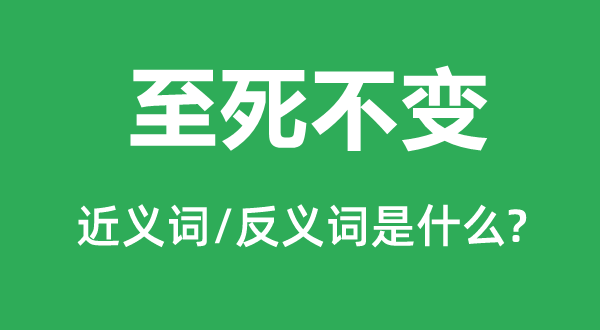 至死稳定的近义词和反义词是甚么,至死稳定是甚么意义