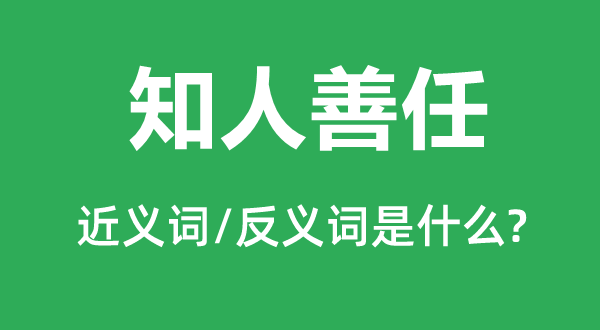 任人唯贤的近义词和反义词是甚么,任人唯贤是甚么意义