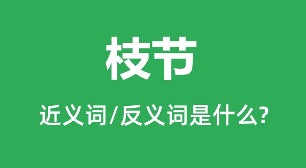 枝节的近义词和反义词是甚么,枝节是甚么意义