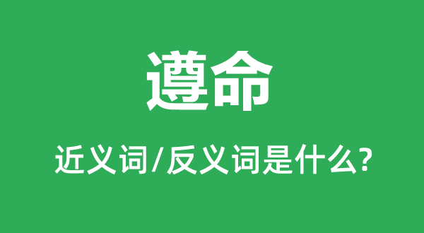 从命的近义词和反义词是甚么,从命是甚么意义