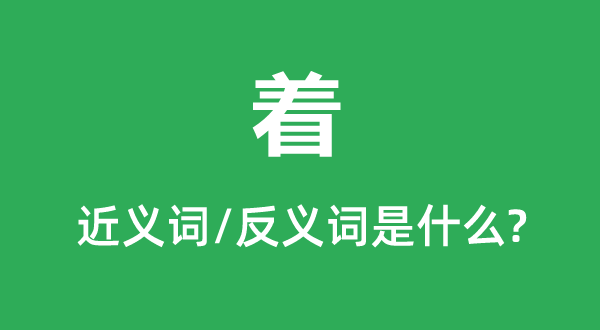 着的近义词和反义词是甚么,着是甚么意义