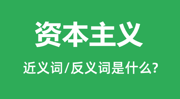 本钱主义的近义词和反义词是甚么,本钱主义是甚么意义