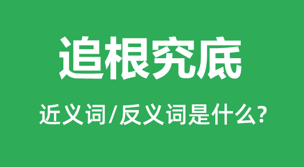 追探求底的近义词和反义词是甚么,追探求底是甚么意义