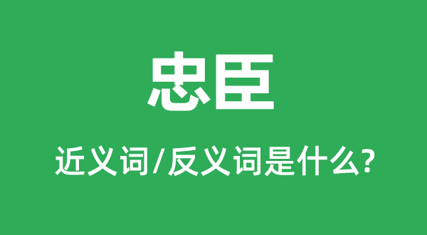 奸臣的近义词和反义词是甚么,奸臣是甚么意义
