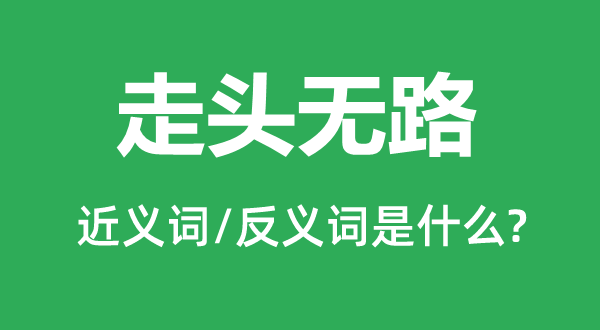 走头无路的近义词和反义词是甚么,走头无路是甚么意义