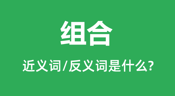 组合的近义词和反义词是甚么,组合是甚么意义