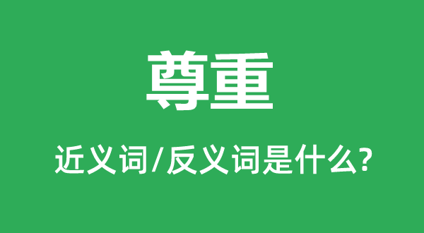 尊敬的近义词和反义词是甚么,尊敬是甚么意义