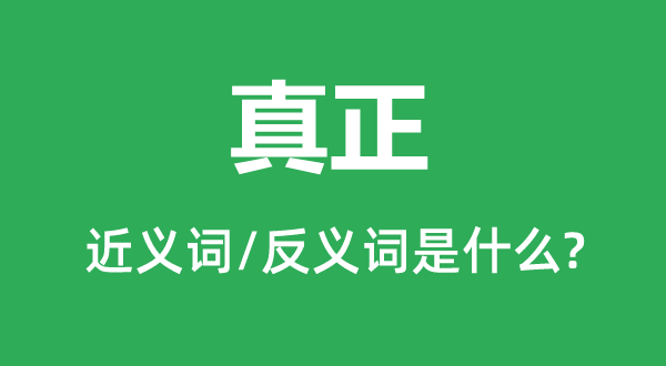 实在的近义词和反义词是甚么,真正是甚么意义
