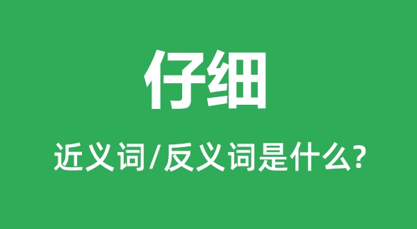细心的近义词和反义词是甚么,细心是甚么意义