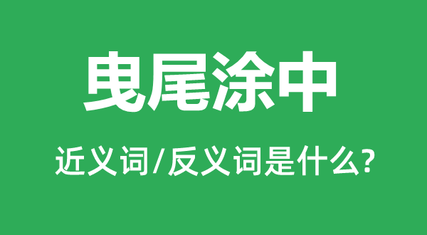 曳尾涂中的近义词和反义词是甚么,曳尾涂中是甚么意义