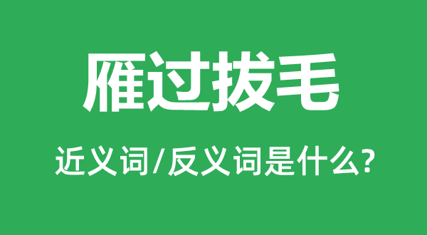 雁过拔毛的近义词和反义词是甚么,雁过拔毛是甚么意义