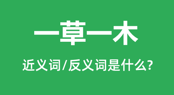 一草一木的近义词和反义词是甚么,一草一木是甚么意义