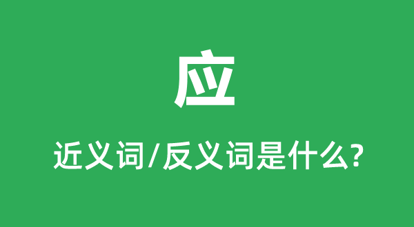 应的近义词和反义词是甚么,应是甚么意义