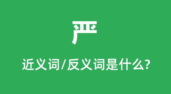 严的近义词和反义词是甚么,严是甚么意义
