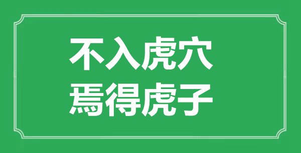 “不入虎穴，焉得虎子”的意义来由及全文赏析