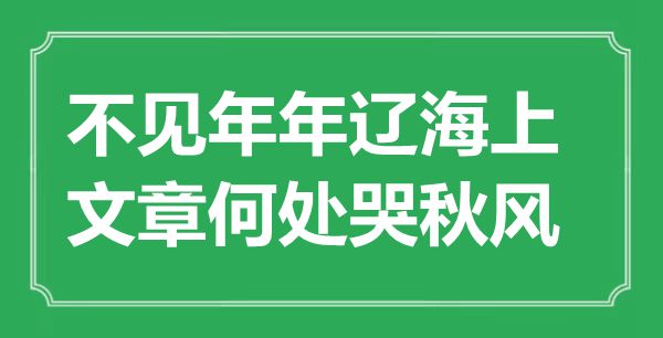 “不见年年辽海上,文章那边哭金风抽丰”是甚么意义,来由是那里