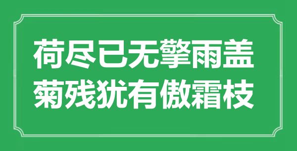 “荷尽已无擎雨盖，菊残犹有傲霜枝”是甚么意义,来由是那里