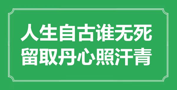 “人生自古谁无死,留取赤忱照汗青”是甚么意义,来由是那里