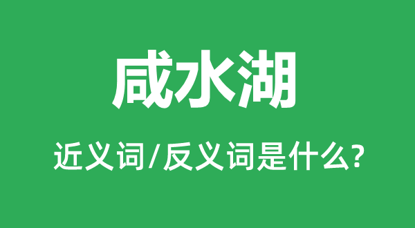 海水湖的近义词和反义词是甚么,海水湖是甚么意义