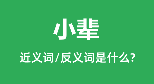 小辈的近义词和反义词是甚么,小辈是甚么意义