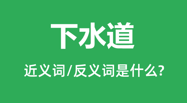 下水道的近义词和反义词是甚么,下水道是甚么意义