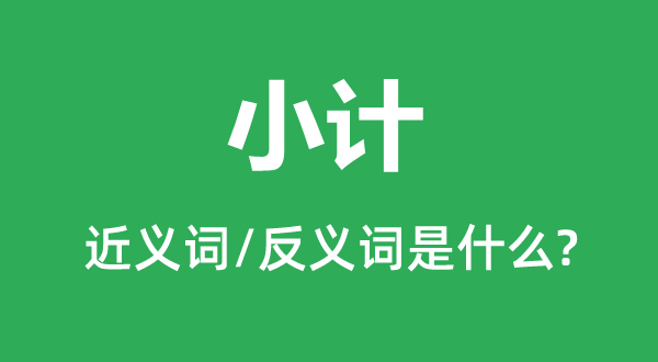 小计的近义词和反义词是甚么,小计是甚么意义