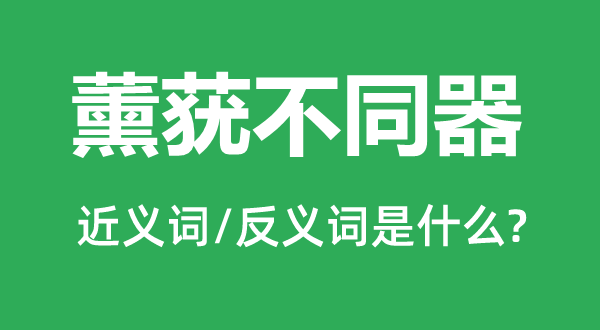 薰莸差别器的近义词和反义词是甚么,薰莸差别器是甚么意义