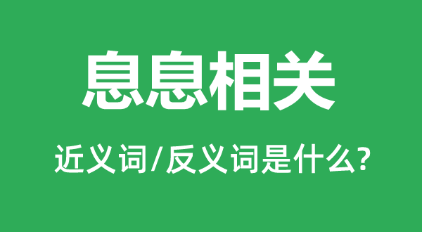 息息相干的近义词和反义词是甚么,息息相干是甚么意义