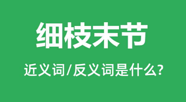 细枝小节的近义词和反义词是甚么,细枝小节是甚么意义
