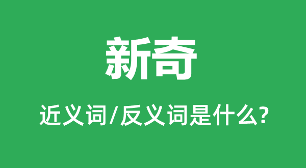 别致的近义词和反义词是甚么,别致是甚么意义