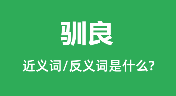 驯顺的近义词和反义词是甚么,驯顺是甚么意义