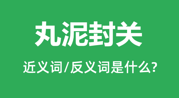 丸泥封关的近义词和反义词是甚么,丸泥封关是甚么意义