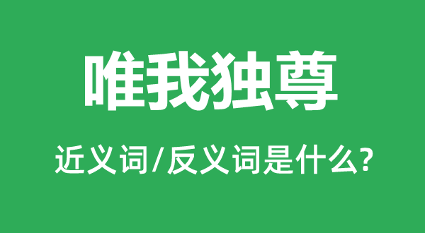 惟我独尊的近义词和反义词是甚么,惟我独尊是甚么意义