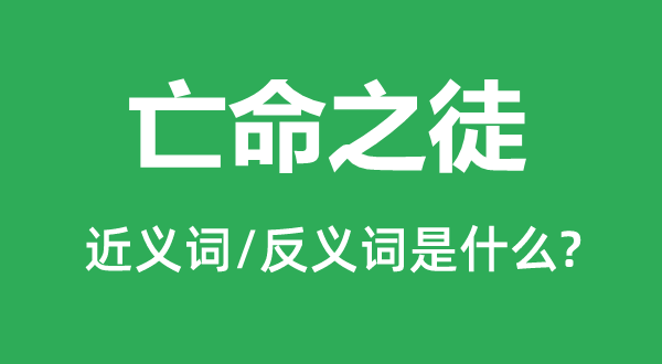 流亡之徒的近义词和反义词是甚么,流亡之徒是甚么意义
