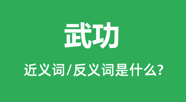 武功的近义词和反义词是甚么,武功是甚么意义