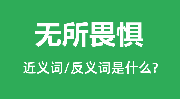无所惧怕的近义词和反义词是甚么,无所惧怕是甚么意义