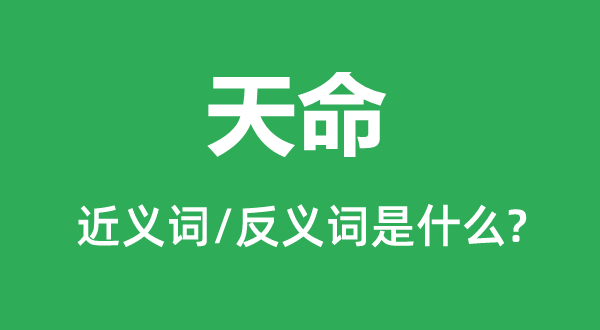 定数的近义词和反义词是甚么,定数是甚么意义