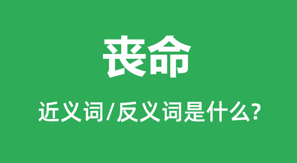 丧命的近义词和反义词是甚么,丧命是甚么意义