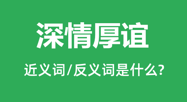 密意厚谊的近义词和反义词是甚么,密意厚谊是甚么意义