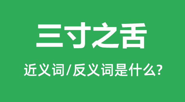 三寸之舌的近义词和反义词是甚么,三寸之舌是甚么意义