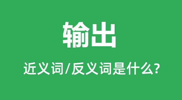 输入的近义词和反义词是甚么,输入是甚么意义