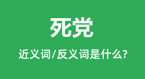 死党的近义词和反义词是甚么,死党是甚么意义