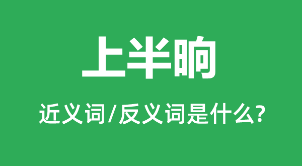 上片刻的近义词和反义词是甚么,上片刻是甚么意义