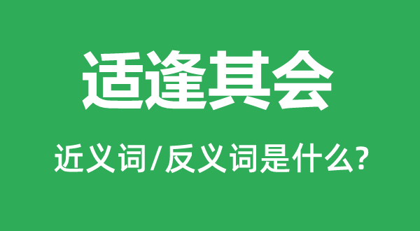 适逢其会的近义词和反义词是甚么,适逢其会是甚么意义